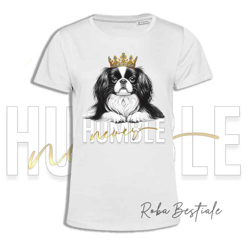T-shirt NEVER HUMBLE - CHIN GIAPPONESE - Bianco & Nero