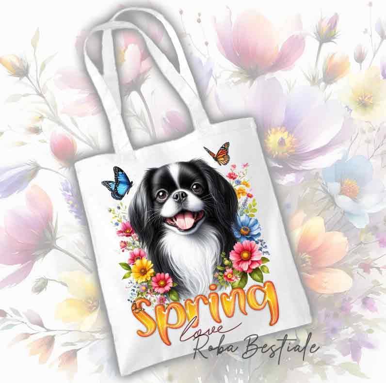 Shopper SPRING LOVE - JAPANESE CHIN Black & White