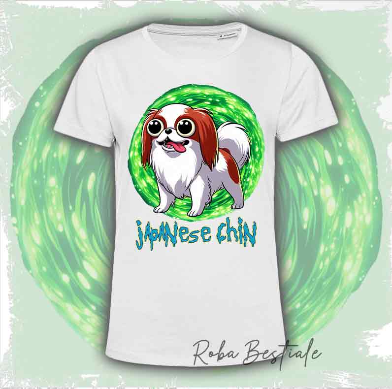 T-Shirt RICK & MORTY - CHIN GIAPPONESE Bianco e Rosso