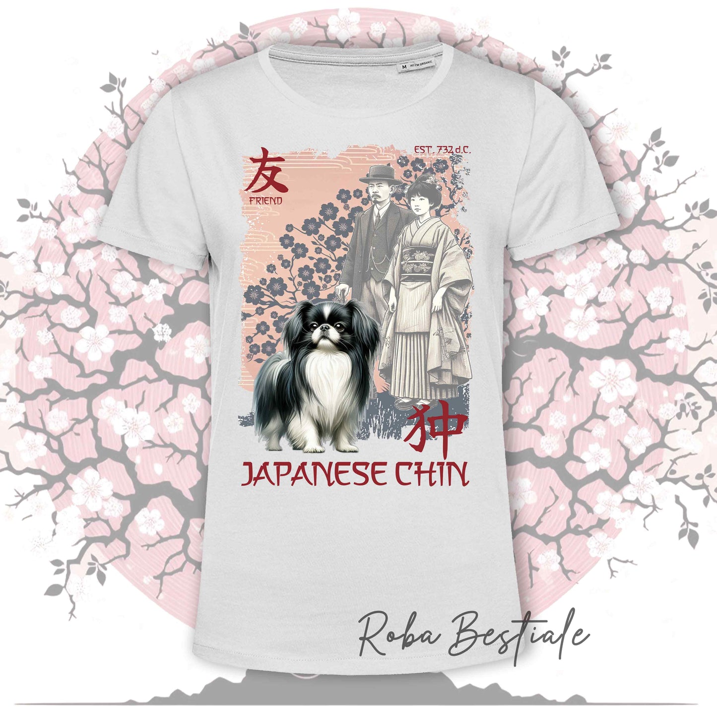 T-Shirt JAPAN STYLE "PRIDE" - CHIN GIAPPONESE - da DONNA, in tanti colori! Dalla XS alla 3XL