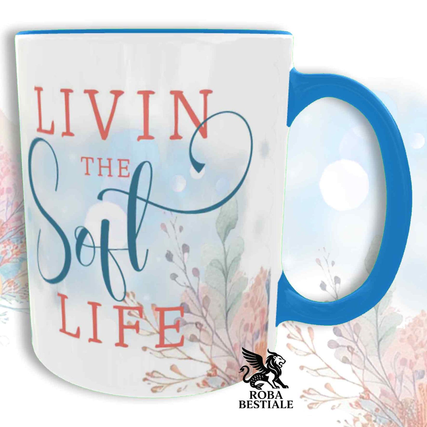 SOFT LIFE Mug - JAPANESE CHIN White and Red - Ceramic, color of your choice - 330 ml