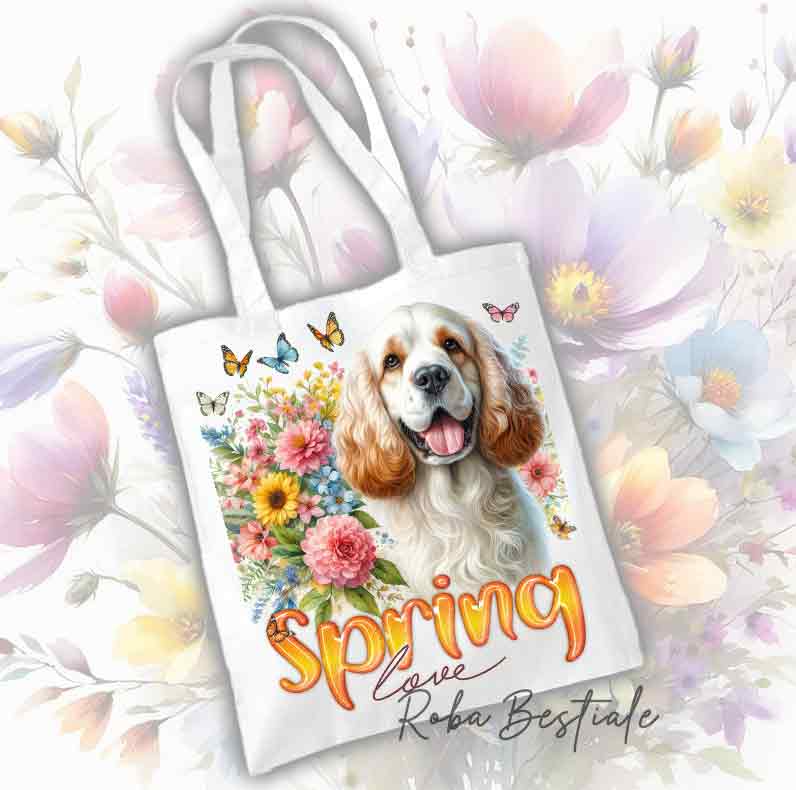 SPRING LOVE Shopper - CLUMBER SPANIEL