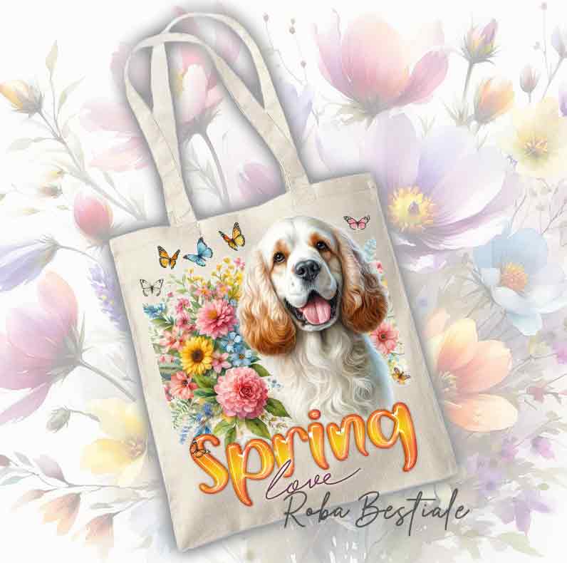 SPRING LOVE Shopper - CLUMBER SPANIEL