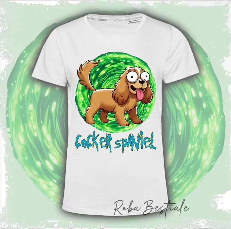 T-Shirt RICK & MORTY - COCKER SPANIEL INGLESE Rosso