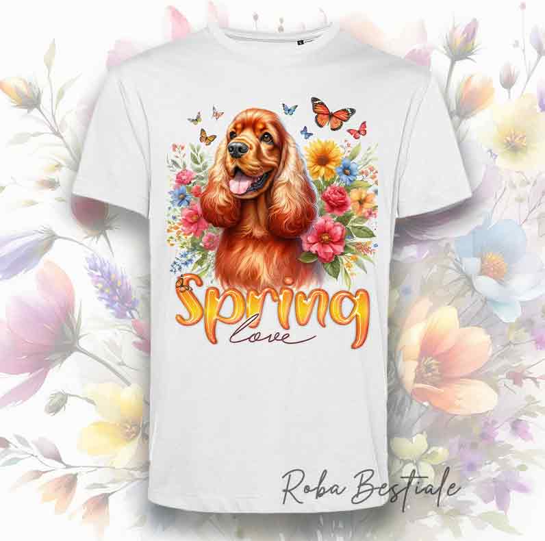 SPRING LOVE T-Shirt - ENGLISH COCKER SPANIEL Red