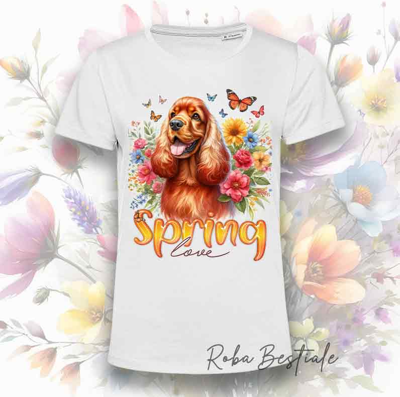 SPRING LOVE T-Shirt - ENGLISH COCKER SPANIEL Red