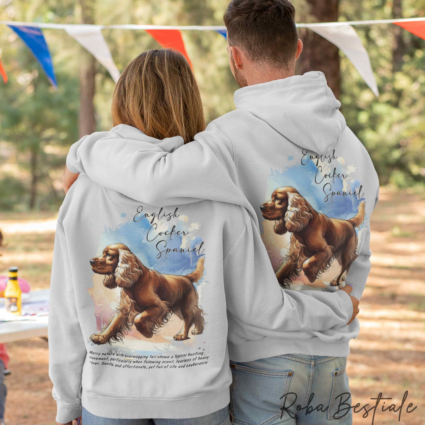 Felpa BEHAVIOR - COCKER SPANIEL INGLESE Dorato - Standard FCI - Unisex - Grigia - dalla XS alla 3XL