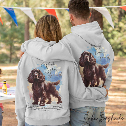 Felpa BEHAVIOR - COCKER SPANIEL INGLESE Fegato - Standard FCI - Unisex - Grigia - dalla XS alla 3XL