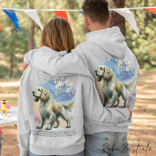Felpa BEHAVIOR - COCKER SPANIEL INGLESE Limone Roano - Standard FCI - Unisex - Grigia - dalla XS alla 3XL