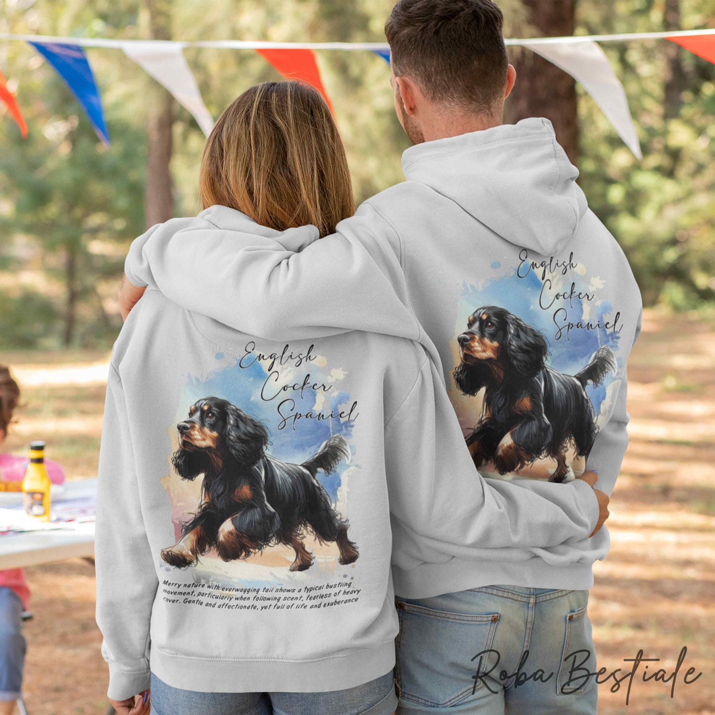 Felpa BEHAVIOR - COCKER SPANIEL INGLESE Nero Focato - Standard FCI - Unisex - Grigia - dalla XS alla 3XL