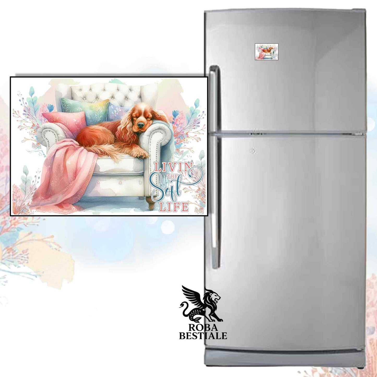 Calamita SOFT LIFE - COCKER SPANIEL INGLESE Rosso - in MDF - 7x5 cm