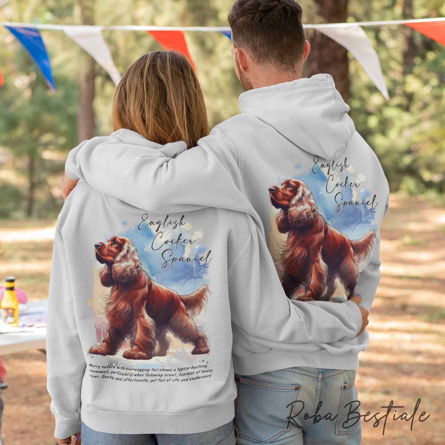 Felpa BEHAVIOR - COCKER SPANIEL INGLESE Rosso - Standard FCI - Unisex - Grigia - dalla XS alla 3XL