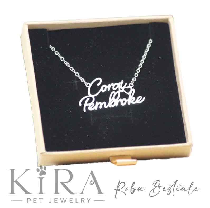 Collana KIRA PET JEWERLY - CORGI PEMBROKE - In Acciaio Inox con catenella a maglia fine