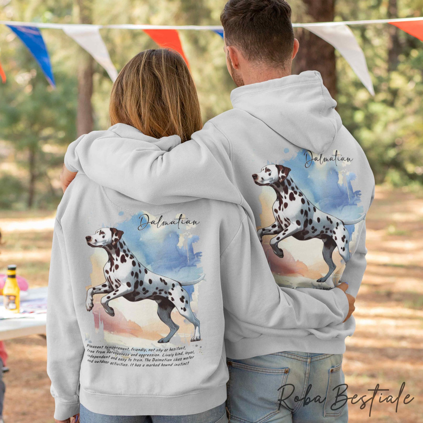 Felpa BEHAVIOR - DALMATA Bianco e Fegato - Standard FCI - Unisex - Grigia - dalla XS alla 3XL