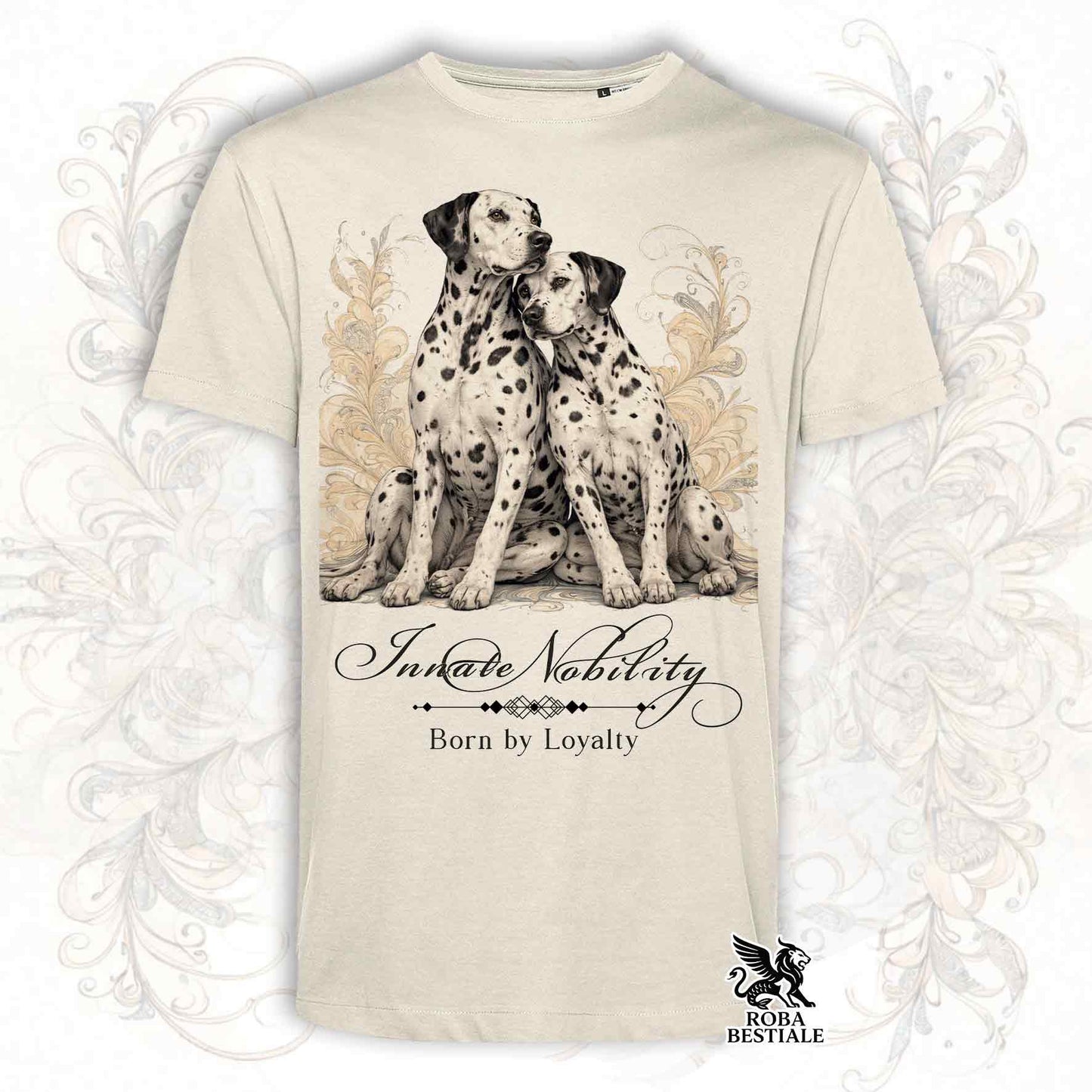 T-Shirt NOBILITY - DALMATA Bianco e Nero - Bianca o Beige, da Uomo o da Donna - dalla XS alla 5XL