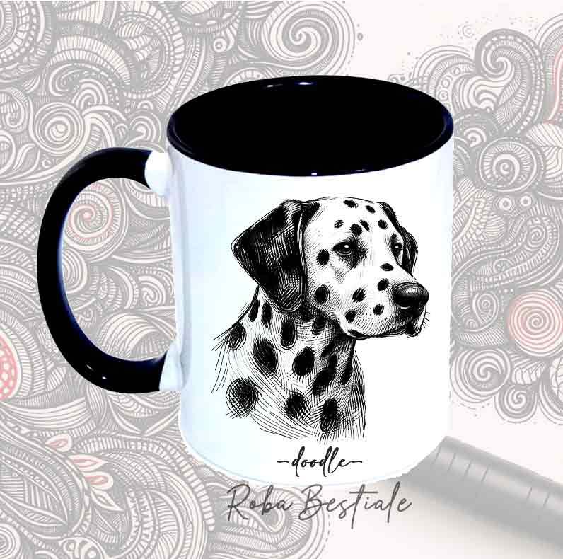 DOODLE Mug - DALMATIAN Black & White