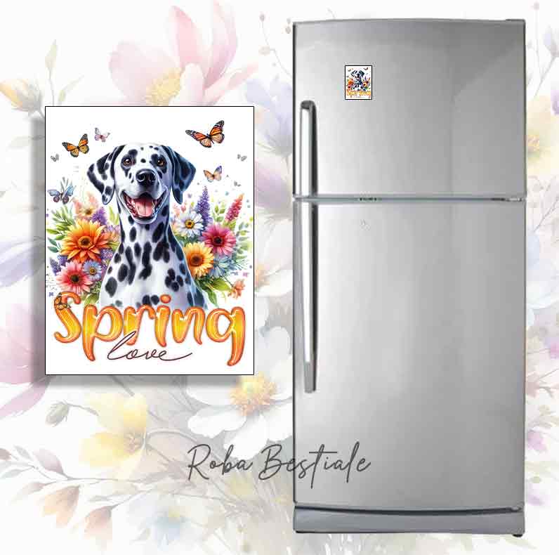 SPRING LOVE Magnet - DALMATIAN Black & White