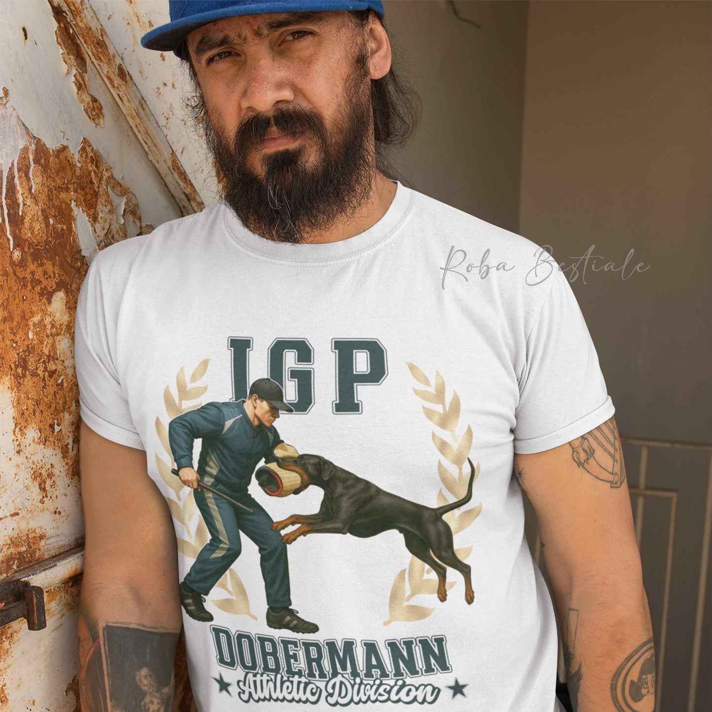 T-Shirt IGP ATTACK - DOBERMANN Nero Focato - Uomo o Donna - dalla XS alla 5XL
