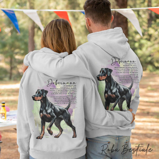Felpa BEHAVIOR - DOBERMANN Nero Focato - Standard FCI - Unisex - Grigia - dalla XS alla 3XL