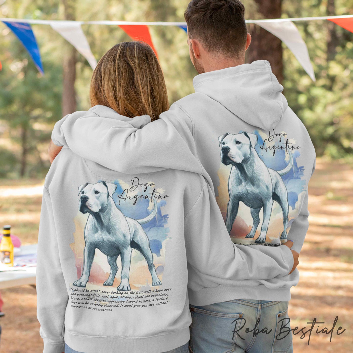 Felpa BEHAVIOR - DOGO ARGENTINO - Standard FCI - Unisex - Grigia - dalla XS alla 3XL