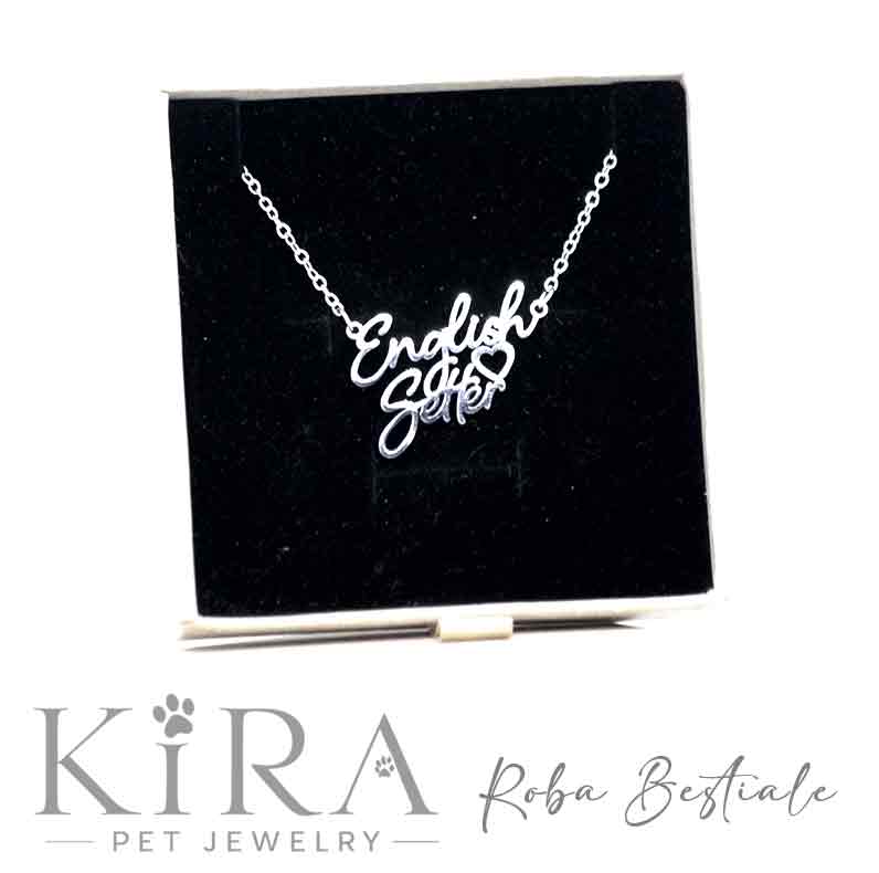 Collana KIRA PET JEWERLY - ENGLISH SETTER - In Acciaio Inox con catenella a maglia fine