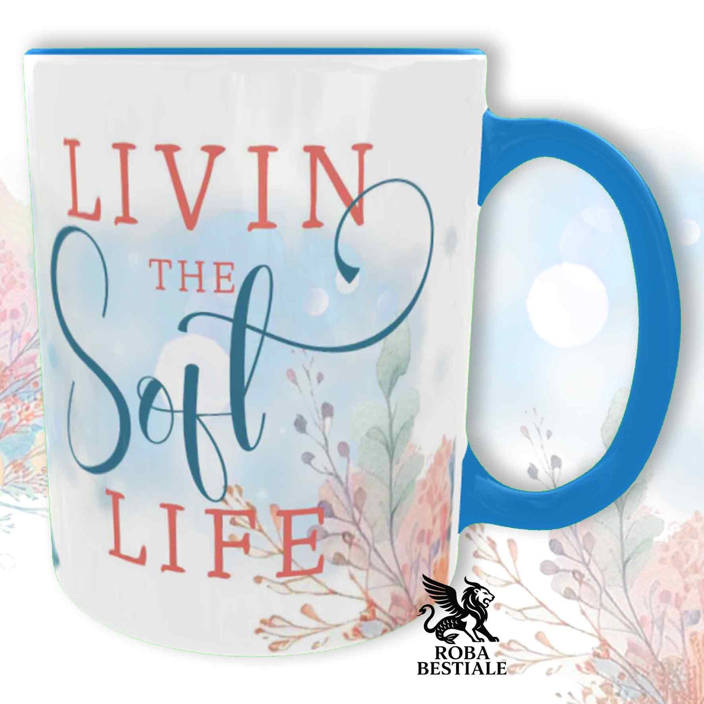 Tazza SOFT LIFE - EPAGNEUL BRETON Bianco e Marrone - In Ceramica, colore a scelta - 330 ml
