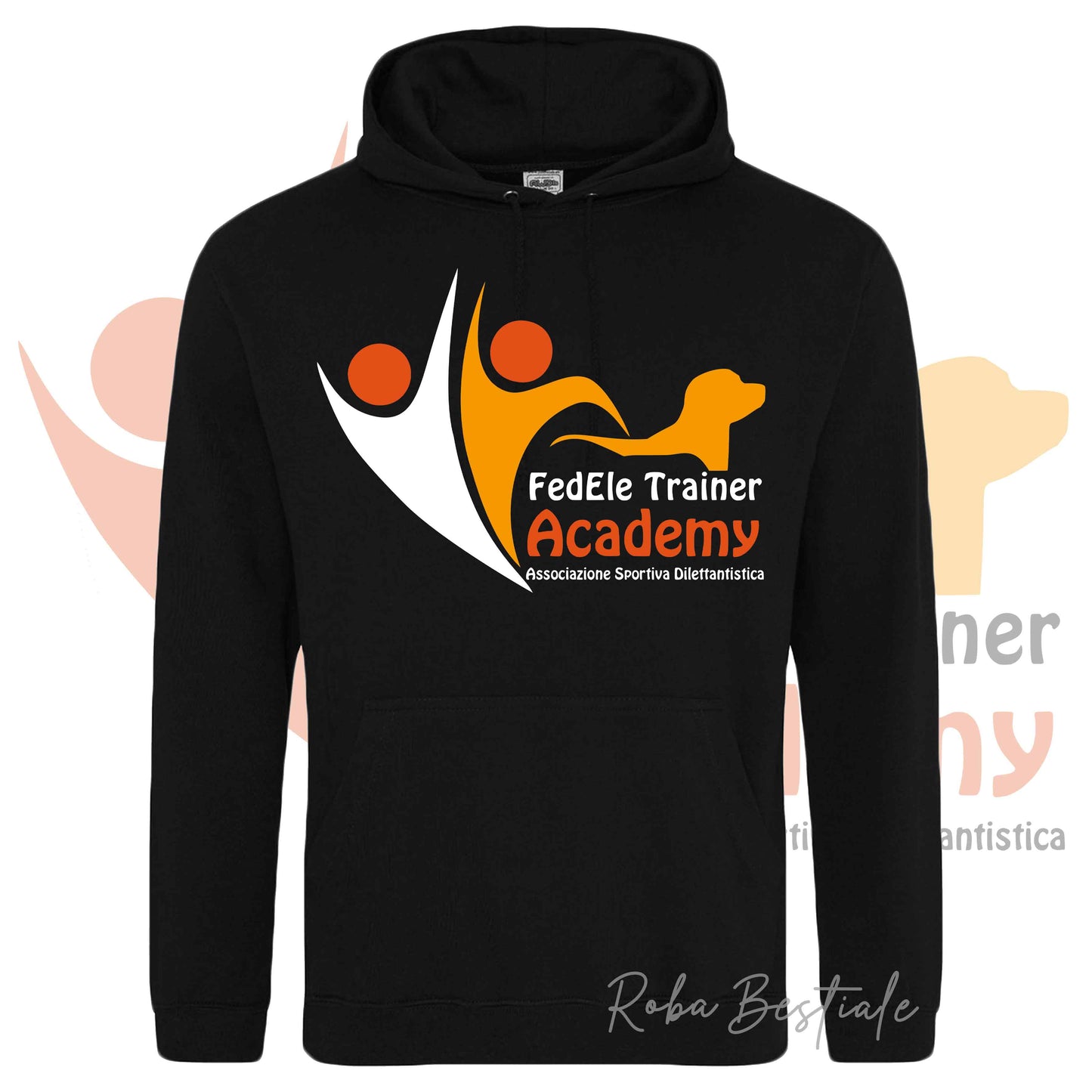 Felpa Invernale FEDELE Trainer Academy - Nera o Bianca, con Cappuccio - dalla XS alla 5XL