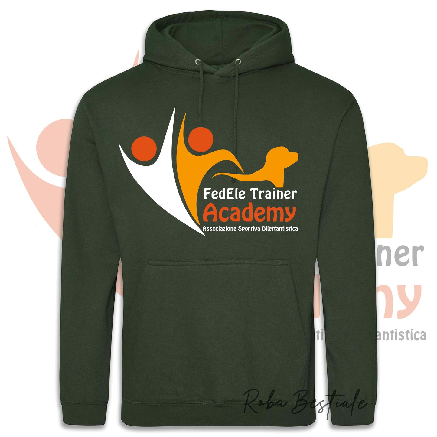 Felpa Invernale FEDELE Trainer Academy - Tanti toni di VERDE! Con Cappuccio - dalla XS alla 3XL