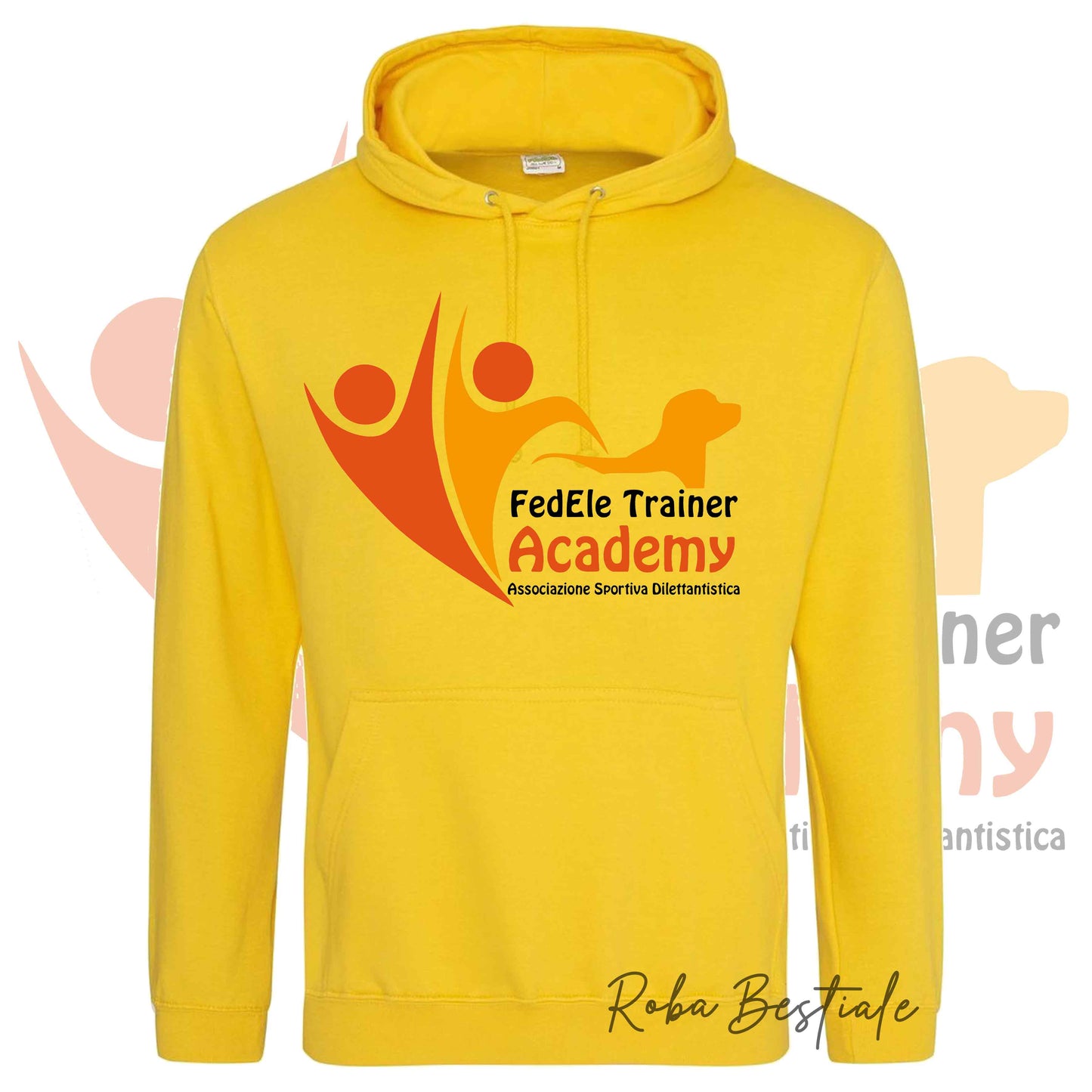Felpa Invernale FEDELE - Trainer Academy - Tanti toni di GIALLO! Con Cappuccio - dalla XS alla 3XL