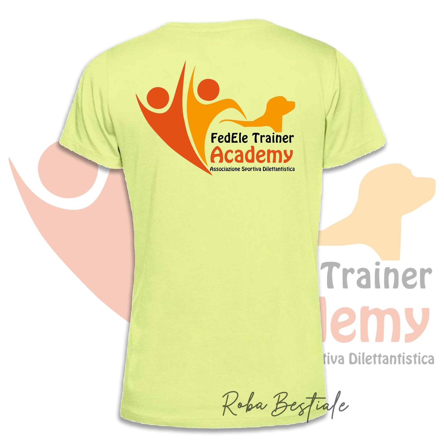 T-Shirt FEDELE Trainer Academy - Uomo o Donna - TONI DI VERDE E GIALLO - Dalla XS alla 3XL