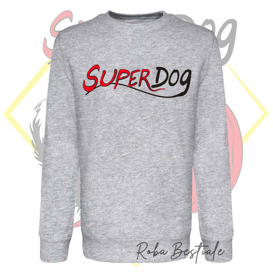Felpa Estiva SUPERDOG - Girocollo, Unisex - Grigia, dalla S alla 2XL