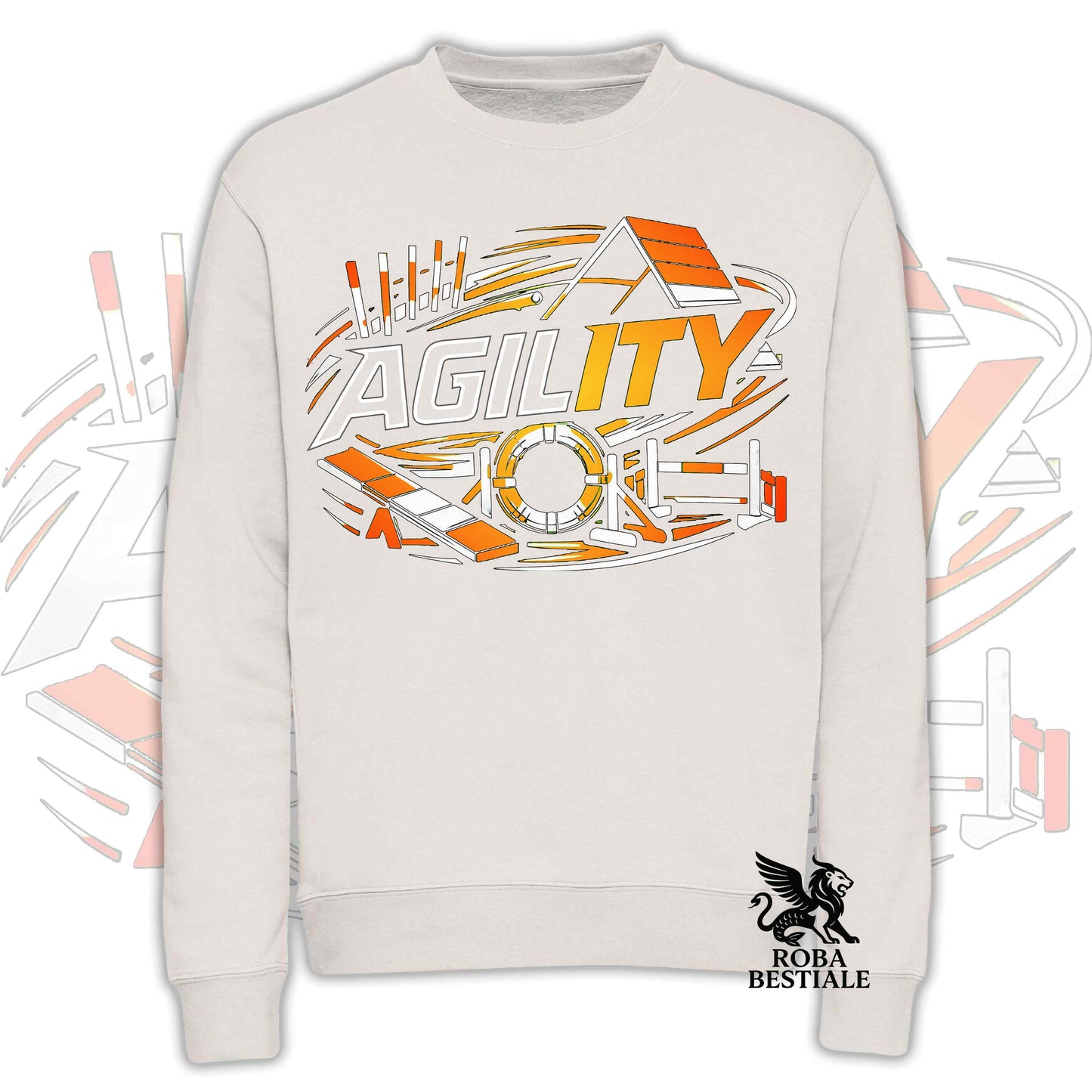 PURE AGILITY Sweatshirt - ORANGE Print - Crew Neck, Unisex, many colors! - from XS to 3XL