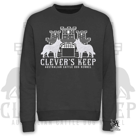 Felpa CLEVER'S KEEP - Dettagli GLITTER BIANCO - Girocollo, Unisex, in tanti colori! - dalla XS alla 3XL