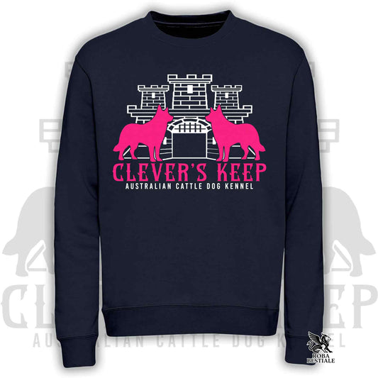 Felpa CLEVER'S KEEP - dettagli NEON PINK - Girocollo, Unisex, in tanti colori! - dalla XS alla 3XL