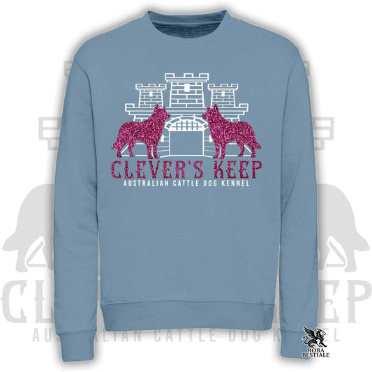 Felpa CLEVER'S KEEP - dettagli GLITTER PINK - Girocollo, Unisex, in tanti colori! - dalla XS alla 3XL