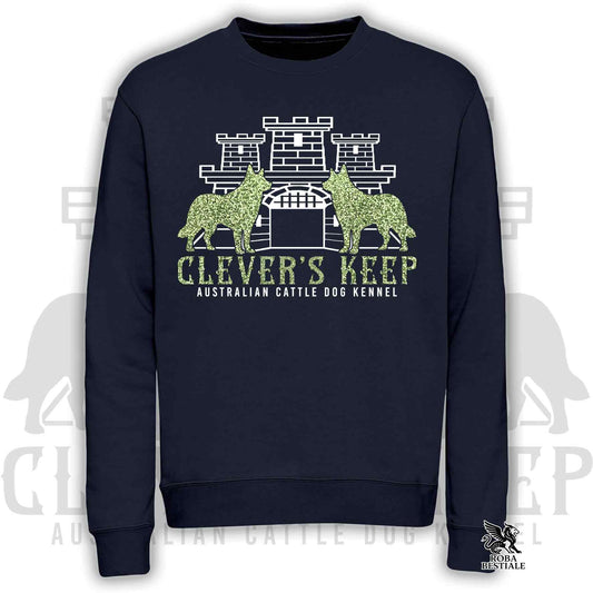 Felpa CLEVER'S KEEP - dettagli GLITTER VERDE - Girocollo, Unisex, in tanti colori! - dalla XS alla 3XL