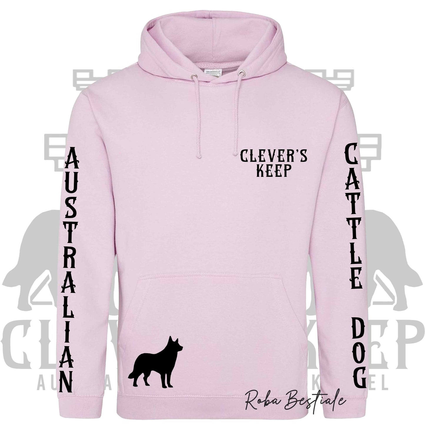 Felpa CLEVER'S KEEP Kennel - Tanti toni di ROSA! Felpata internamente, con Cappuccio - dalla XS alla 5XL