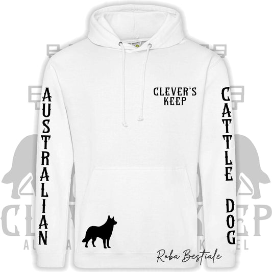 Felpa CLEVER'S KEEP Kennel - Nera o Bianca, con Cappuccio - dalla XS alla 5XL