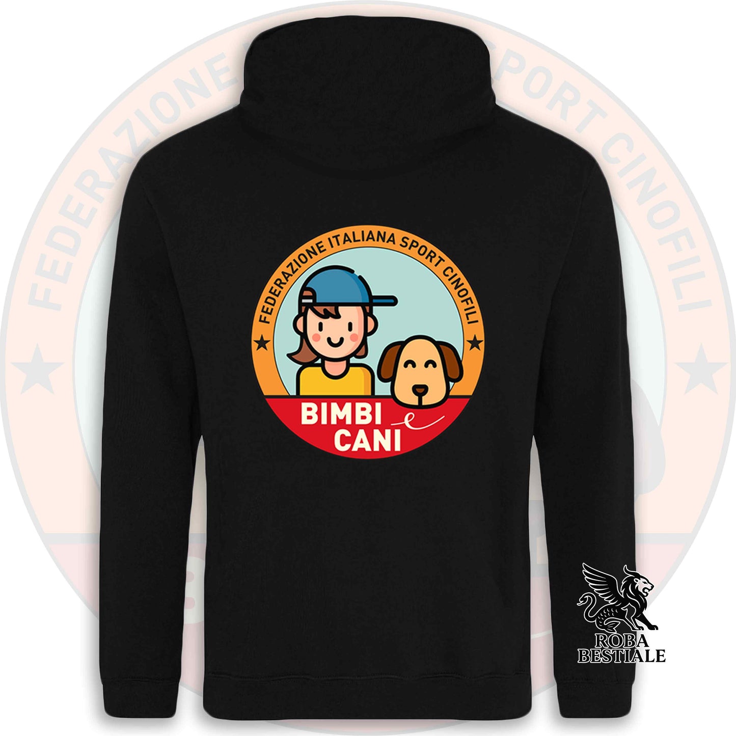 Felpa BIMBI e CANI - Invernale - Con Cappuccio e Tasconi, Unisex - dalla XS alla 5XL