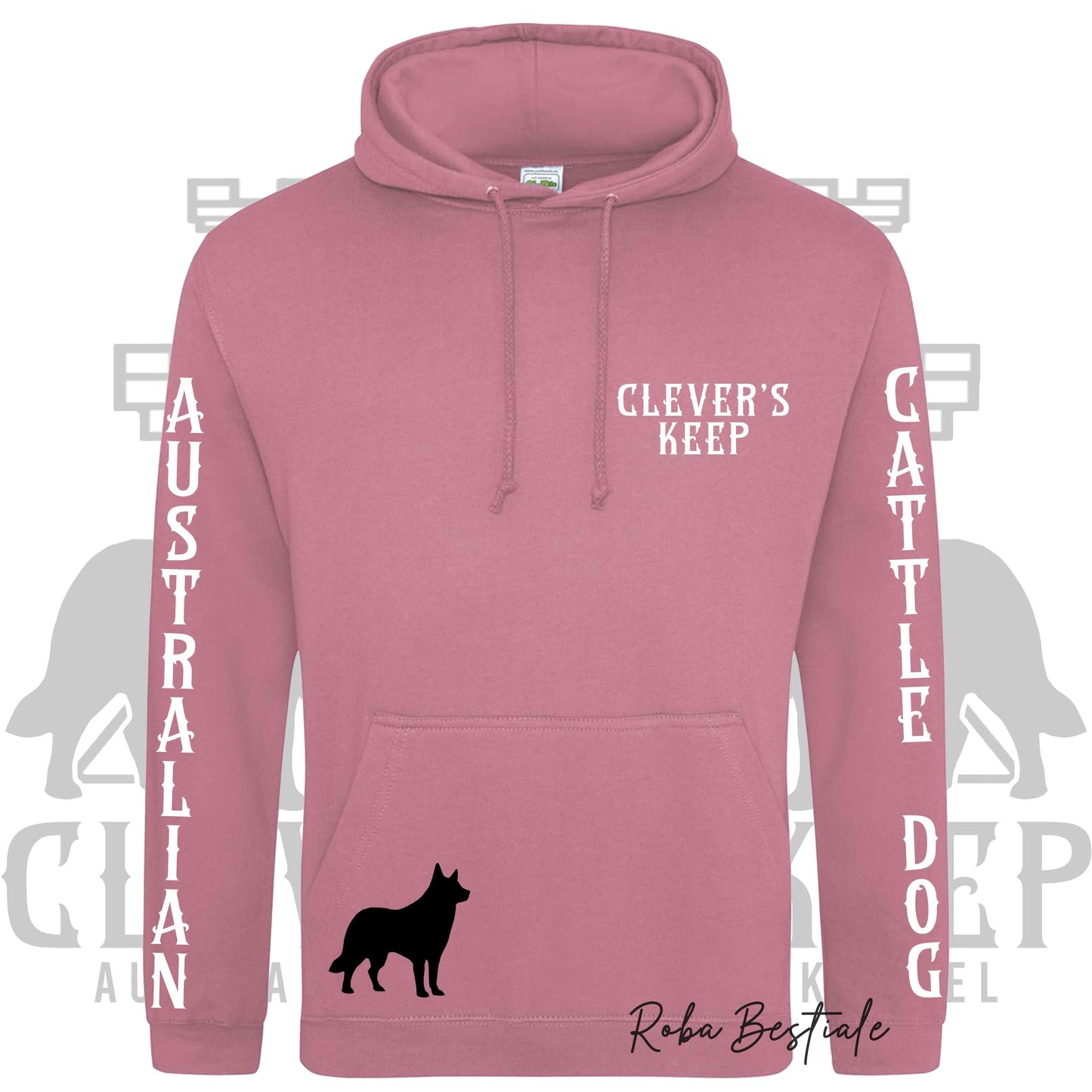 Felpa CLEVER'S KEEP Kennel - Tanti toni di ROSA! Felpata internamente, con Cappuccio - dalla XS alla 5XL
