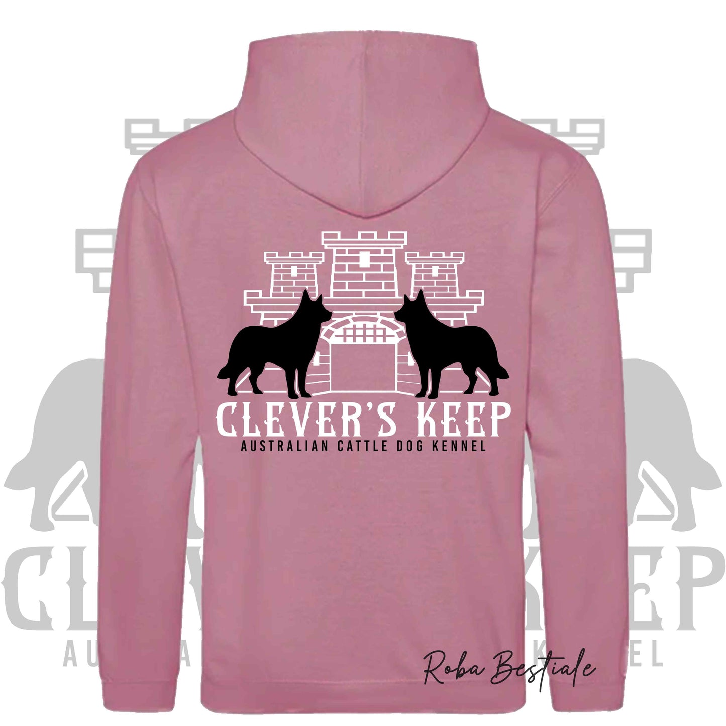 Felpa CLEVER'S KEEP Kennel - Tanti toni di ROSA! Felpata internamente, con Cappuccio - dalla XS alla 5XL