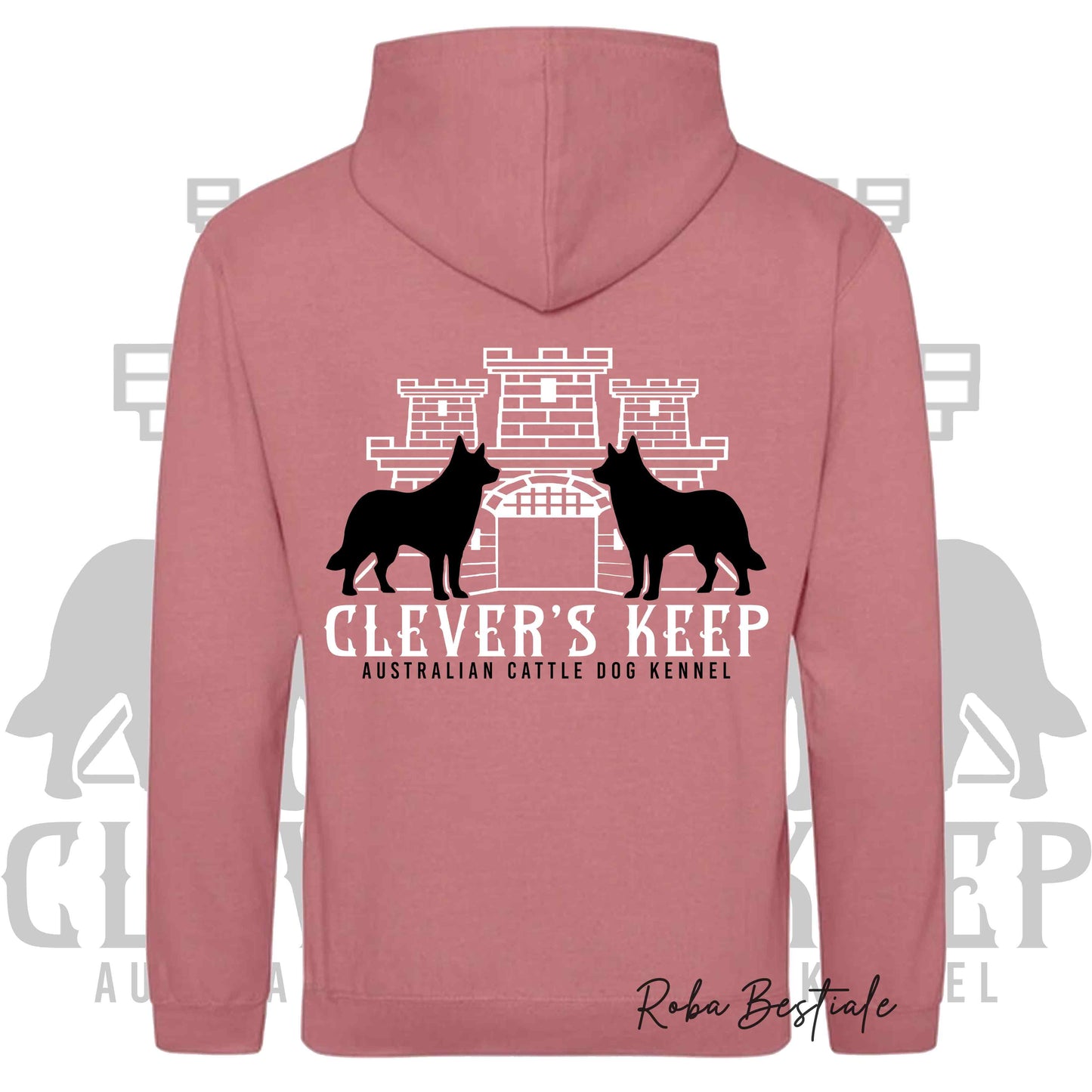 Felpa CLEVER'S KEEP Kennel - Tanti toni di ROSA! Felpata internamente, con Cappuccio - dalla XS alla 5XL