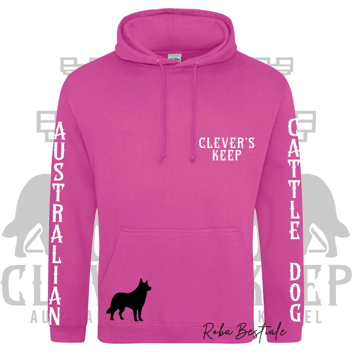 Felpa CLEVER'S KEEP Kennel - Tanti toni di ROSA! Felpata internamente, con Cappuccio - dalla XS alla 5XL