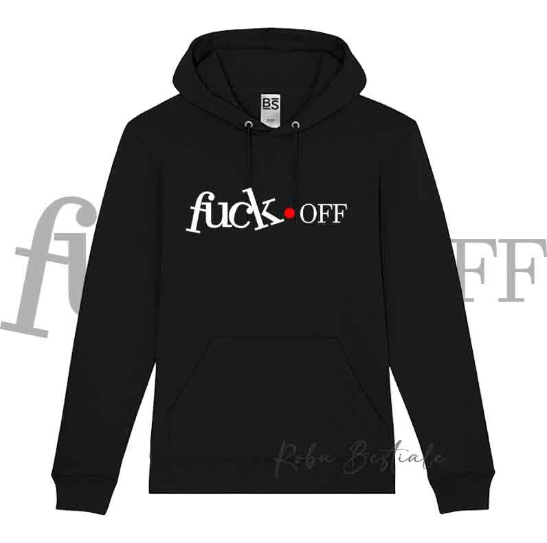 Felpa FU**K OFF - SETTER GORDON - Unisex - Nera o Grigia - dalla XS alla 3XL