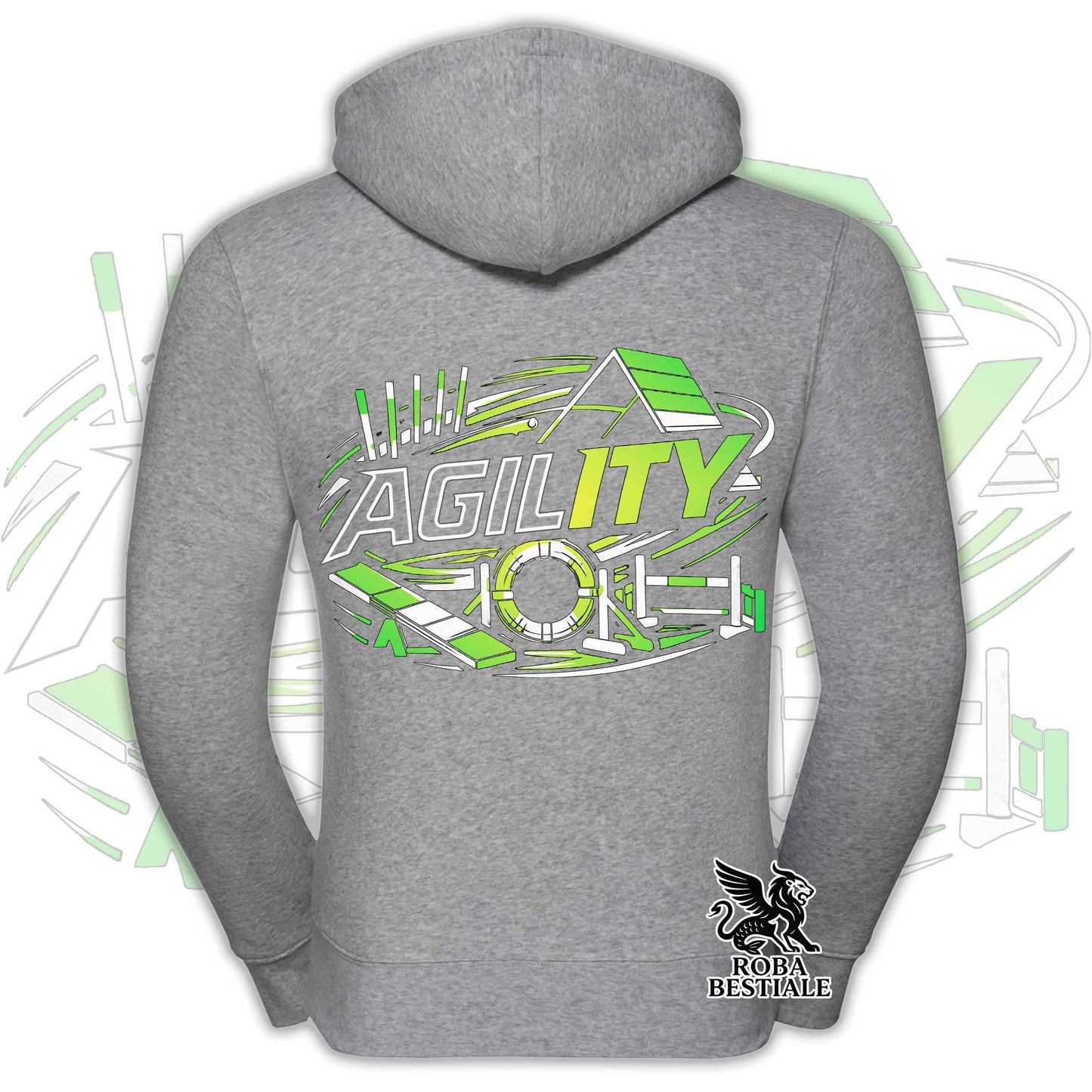 PURE AGILITY Hoodie - GREEN Print - Hooded and Full Zip, Men or Women, in many colors - from XS to 5XL
