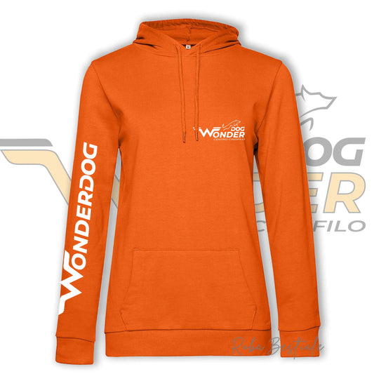 Felpa estiva WONDERDOG - ARANCIONE, Con Cappuccio - UOMO o DONNA - dalla XS alla 5XL