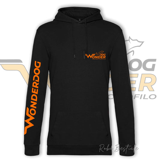 Felpa estiva WONDERDOG - NERA, Con Cappuccio - UOMO o DONNA - dalla XS alla 5XL