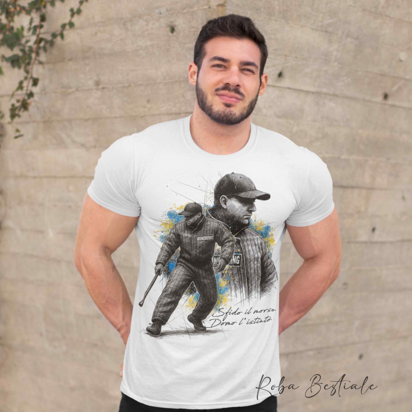 T-Shirt FIGURANTE 1 - MONDIORING - Bianca, Uomo o Donna - dalla XS alla 5XL