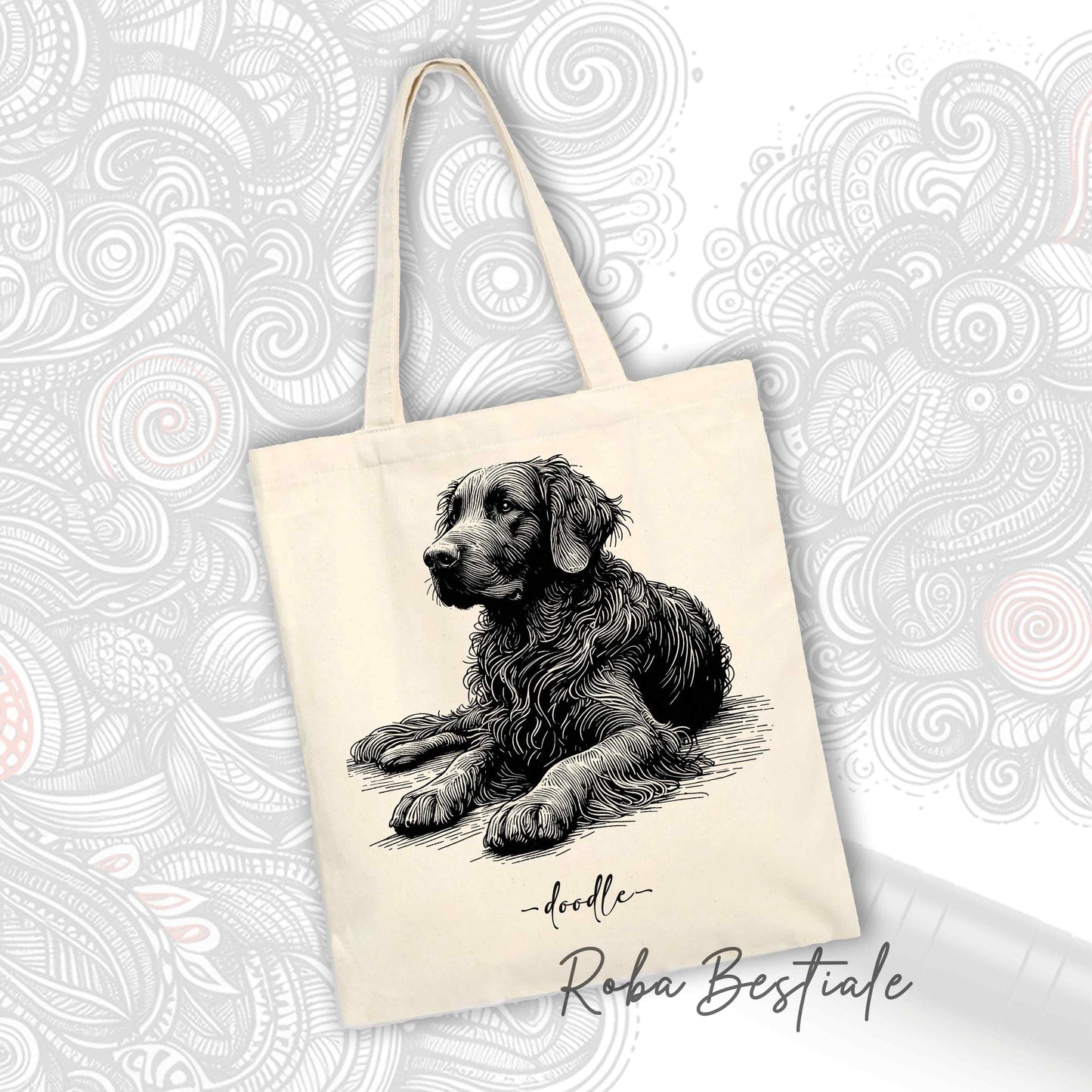 Shopper DOODLE Elegance - FLAT COATED RETRIEVER