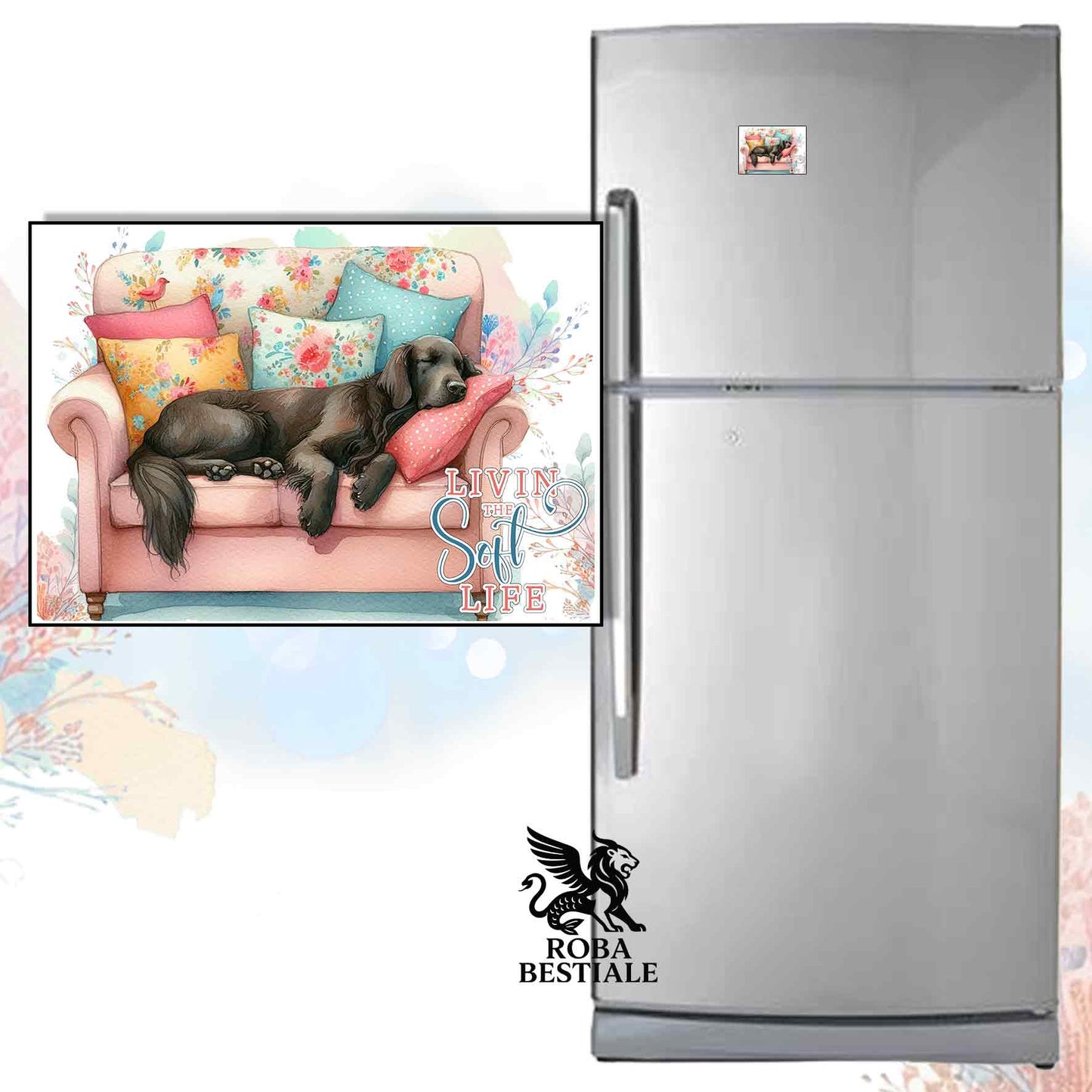 Calamita SOFT LIFE - FLAT COATED RETRIEVER Fegato - in MDF - 7x5 cm